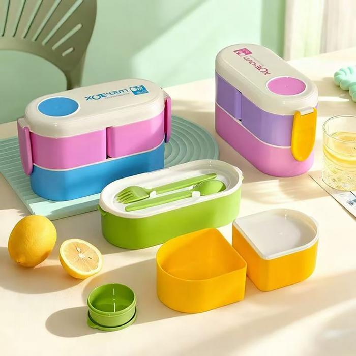 雙層雙杯便當(dāng)盒(900ML)